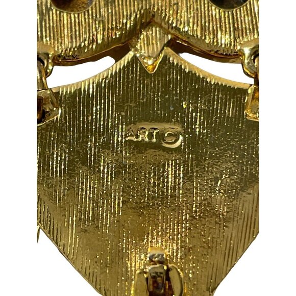 VTG ART Gold Tone Metal Cream Enamel Articulated Jointed Owl Pendant Necklace - Picture 10 of 16